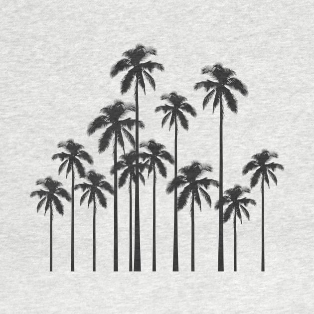 Black and White Exotic Tropical Palm Trees by BlackStrawberry